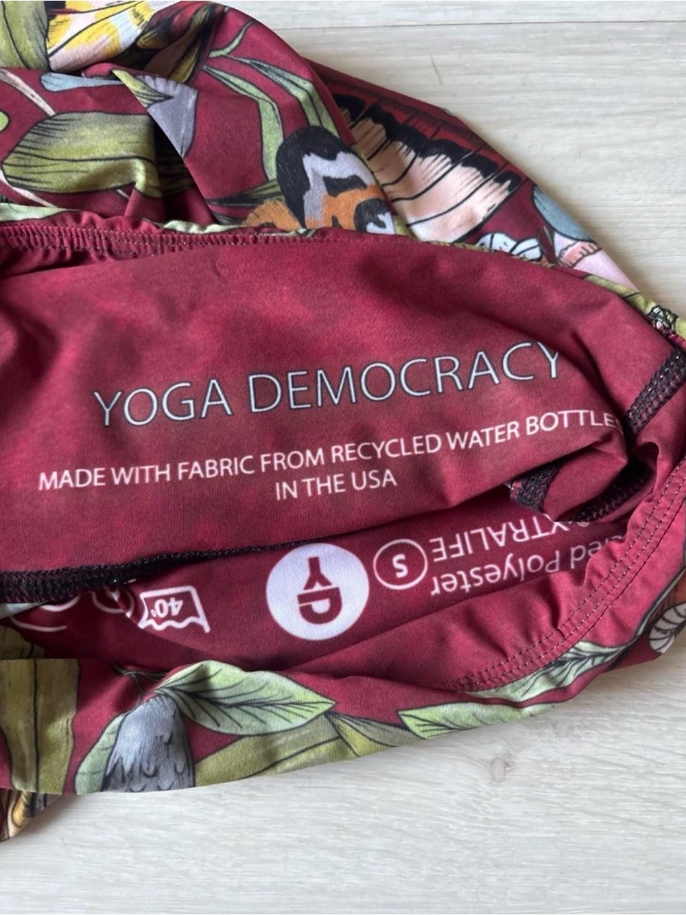 Yoga Democracy Mushroom Print Crop Top and Bellbottom Pants Set, Size S/M - Picture 7 of 7